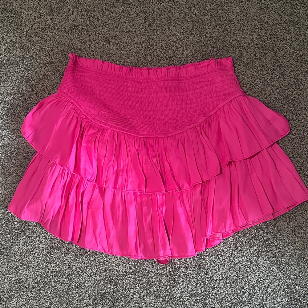 Mustard Seed Vibrant Pink Tiered Mini Skort